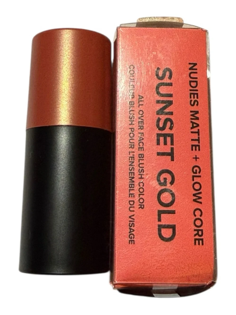 NUDESTIX Nudies Matte + Glow Core Sunset Gold Blush Stick Full Size NEW